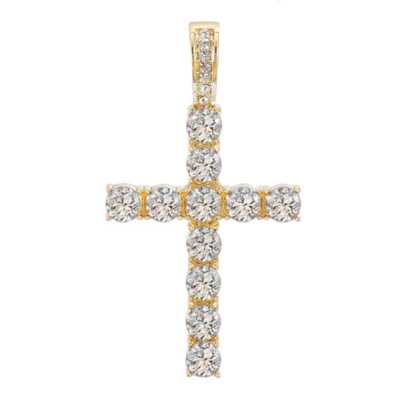 ⭐ Large 24" Cross & Diamond Infinity Necklace With 4mm Diamonds 18k Gold Pltd ⭐ - Picture 8 of 8